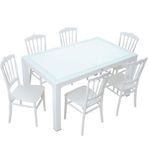Mandella Wood 90x150 cm Silver Napolyon Sandalye Masa Takımı