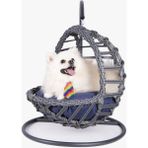 Mandella Zoo Kedi&köpek Salıncağı/yatağı Plastik Rattan El Örmesi (Küçük Boy) Antrasit
