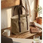 Mandosi Mumlu Kanvas Omuz Çantası - Mıknatıslı, Günlük Kullanım, Ekstra Cepli, Tote Bag - 7256 - Bej