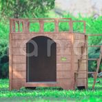 Mandu Reraslı Ahşap Dublex Köpek Kulübesi