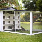 Mandu Su Geçirmez Dört Katlı Mama Kaplı Kedi Evi Beyaz
