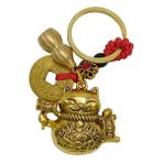 Maneki Neko Pirinç Anahtarlık Üçlü Şans Figür NOPRNC01