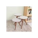 Manera Dekoratif Zigon Sehpa Set (6'LI TABLO HEDİYELİ)