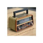 Manessa Nostaljik Radyo Fm Ahşap Görünümlü Bluetooth Hoparlör Ahşap Renk Vintage Usb Sd