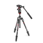 Manfrotto Befree Live Carbon Seyahat Tripodu Twist (Döner Kilit) Fluid Video Başlı Çanta Dahil (Taşıma kapasitesi: 4 kg, Paket Ölçüleri: 41 cm, Ağırlık: 1,38 kg)