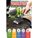 Mangal BBQ Temizlik Fırçası Paslanmaz Çelik Kıllı Izgara Temizleme Fırçası Ergonomik