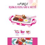Mangal Seti Işıklı Pilli Kız Erkek Şef Çocuk Oyuncak Izgara Pembe