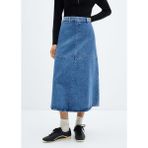 Mango A Kesim Kot Etek - Denim - 2XS