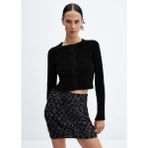 Mango Buruşuk Lurex Etek - S - Siyah
