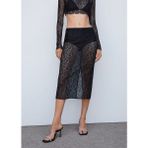 Mango Dantel Midi Etek - Siyah - 38