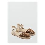 MANGO Kids Çiçekli kayışlı espadril ayakkabı