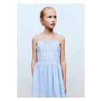 MANGO Kids Çizgili Büzgülü Elbise