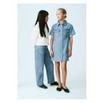 MANGO Kids Kısa denim elbise