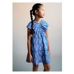 MANGO Kids Kolları volanlı desenli elbise