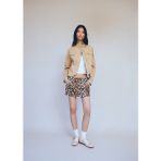 Mango Leopar Denim Mini Etek - Mavi - 36