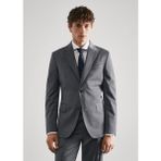 Mango Man Dar kesim işlenmemiş yün takım elbise blazer - 48 - Gri