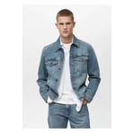 MANGO Man Eskitilmiş görünümlü cepli denim mont