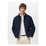 MANGO Man Kadife yaka kapitone denim mont