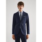 Mango Man Slim Fit Kareli Yün Takım Elbise Ceketi - Parlak Mavi - 48