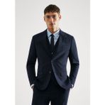 Mango Man Süper Slim Fit Kareli Takım Elbise Ceketi - Parlak Mavi - 48