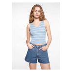 Mango Teen Çizgili askılı bluz