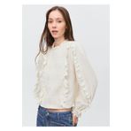 Mango Teen Fırfırlı ve büzgülü bluz