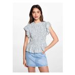 Mango Teen Kolları volanlı dantelli bluz