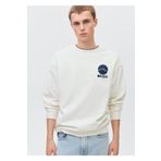 Mango Teen Yazı baskılı pamuklu sweatshirt elbise