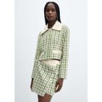 Mango Tweed Düğmeli Mini Etek - Yeşil - XS