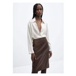 Mango Woman 57074406 Deri görünümlü kalem etek