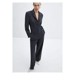 Mango Woman 67014483 Bedene Oturan Gri Kadın Blazer Ceket Modeli Yün Body