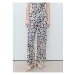 MANGO Woman Çiçekli keten pantolon