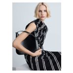 MANGO Woman Çizgi desenli midi elbise