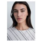 MANGO Woman Çizgili Saten Elbise