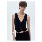 MANGO Woman Crop kadife yelek