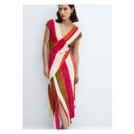 Mango Woman Cut-out Çizgili Elbise