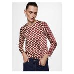 MANGO Woman Desenli Saten Bluz
