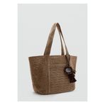 MANGO Woman Doğal lif tote çanta