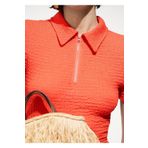 MANGO Woman Dokulu polo yaka elbise