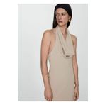 MANGO Woman Drape Yaka Halter Yaka Elbise