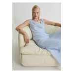 MANGO Woman Drape yaka midi elbise