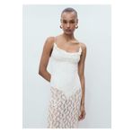 MANGO Woman Drape yakalı dantel elbise