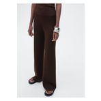 MANGO Woman Düz kesim triko pantolon