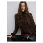 MANGO Woman Fırfırlı puantiyeli elbise