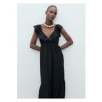 MANGO Woman Fırfırlı yaka uzun elbise