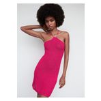 MANGO Woman Halter Yaka Dantel Elbise