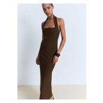 MANGO Woman Halter yaka uzun elbise