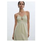 MANGO Woman Halter yakalı uzun elbise