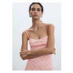 MANGO Woman Kare desenli midi elbise