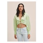MANGO Woman Kısa Saten Bluz
